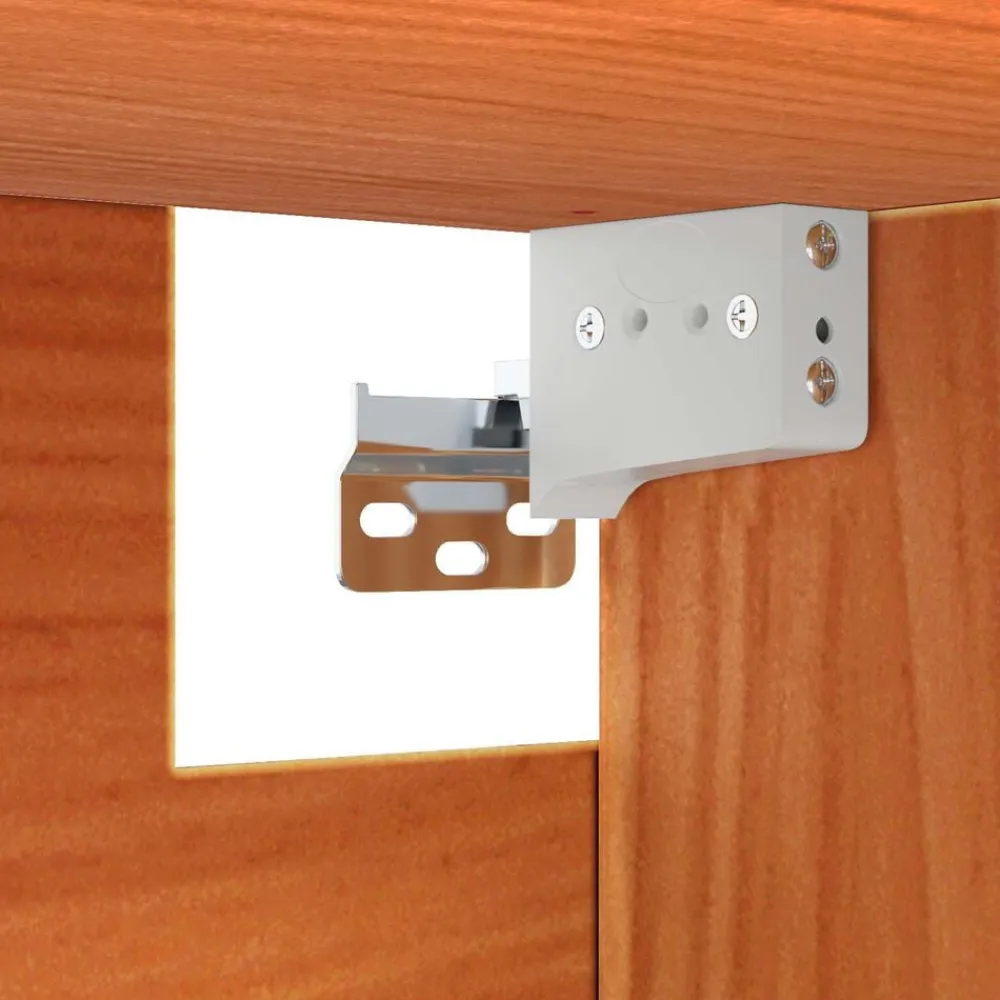 vidaXL Armario de Pared con estante 2 pcs Marrón cera 80 x 30 x 35 cm Marrón cera Outlet