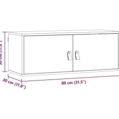 vidaXL Estanterías-Armario de Pared con estante Marrón cera 80 x 30 x 30 cm