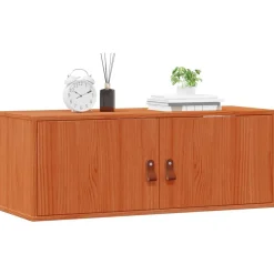 vidaXL Estanterías-Armario de Pared con estante Marrón cera 80 x 30 x 30 cm
