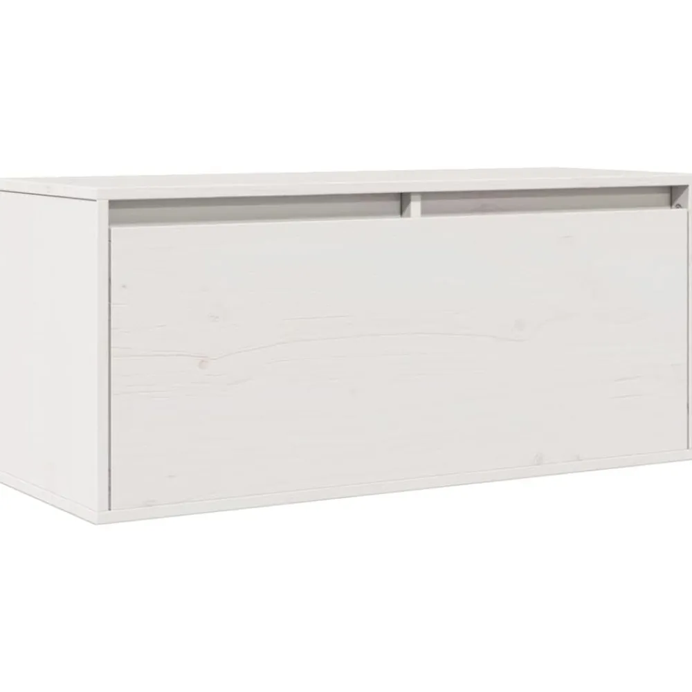 vidaXL Estanterías-Armario de pared de madera maciza de pino 80x30x35 cm