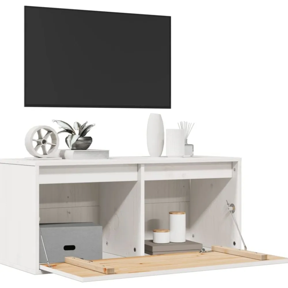 vidaXL Estanterías-Armario de pared de madera maciza de pino 80x30x35 cm