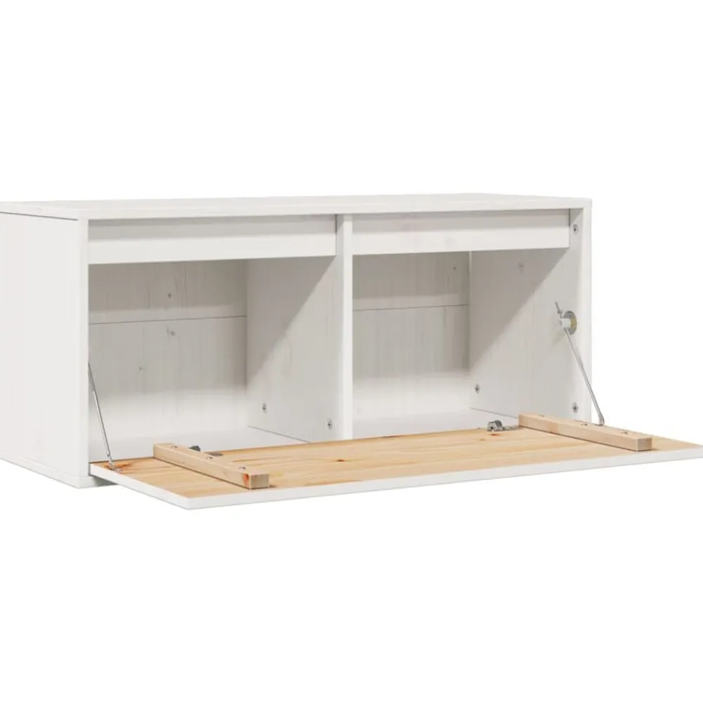 vidaXL Estanterías-Armario de pared de madera maciza de pino 80x30x35 cm