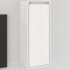 vidaXL Estanterías-Armario de pared de madera maciza de pino 30x30x80 cm