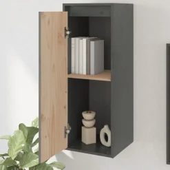 vidaXL Armario de pared de madera maciza de pino 30x30x80 cm Gris Best