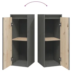 vidaXL Armario de pared de madera maciza de pino 30x30x80 cm Gris Best
