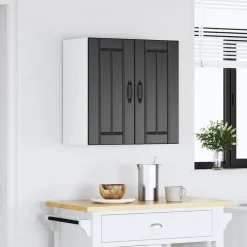 vidaXL Armarios Y Almacenamiento-Armario de pared de cocina Lucca madera ingeniería negra