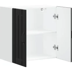 vidaXL Armarios Y Almacenamiento-Armario de pared de cocina Lucca madera ingeniería negra
