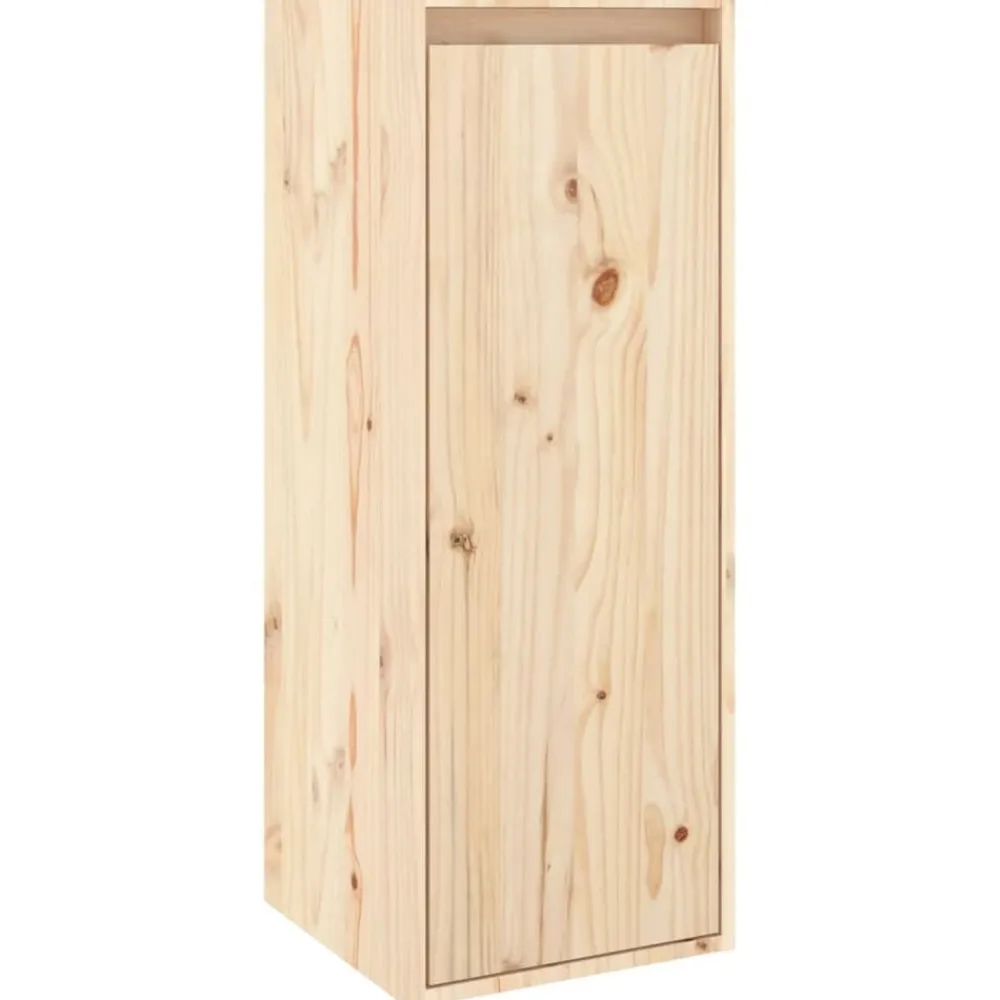 vidaXL Estanterías-Armario de pared de madera maciza de pino 30x30x80 cm