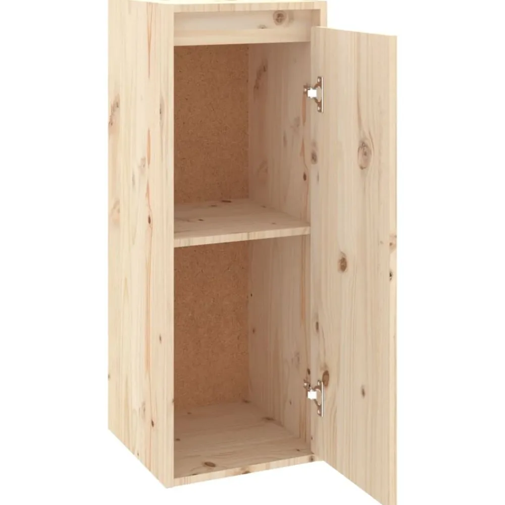 vidaXL Estanterías-Armario de pared de madera maciza de pino 30x30x80 cm