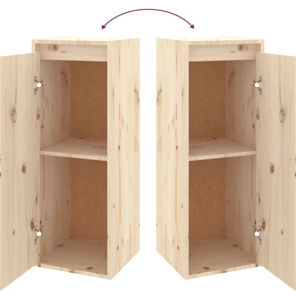 vidaXL Estanterías-Armario de pared de madera maciza de pino 30x30x80 cm