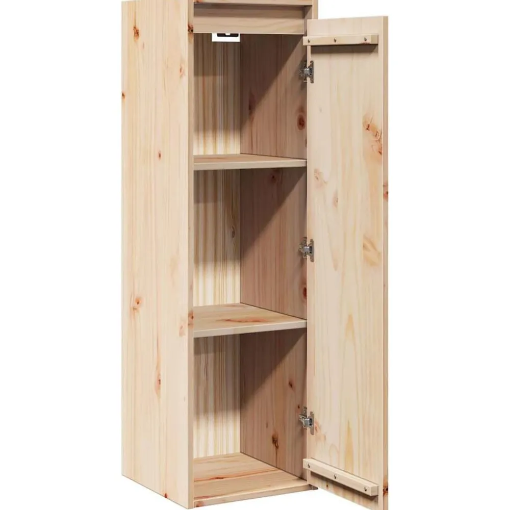vidaXL Estanterías-Armario de pared de madera maciza de pino 30x30x100 cm