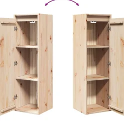 vidaXL Estanterías-Armario de pared de madera maciza de pino 30x30x100 cm
