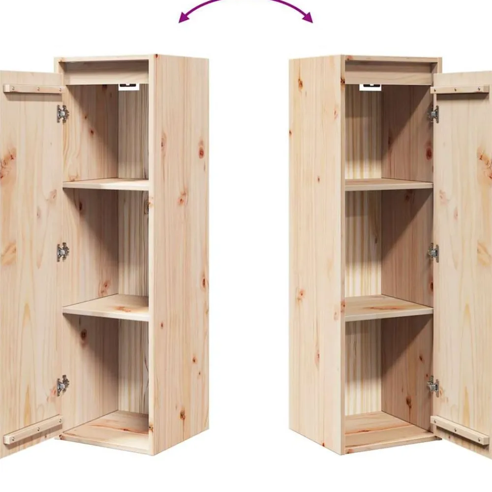 vidaXL Estanterías-Armario de pared de madera maciza de pino 30x30x100 cm