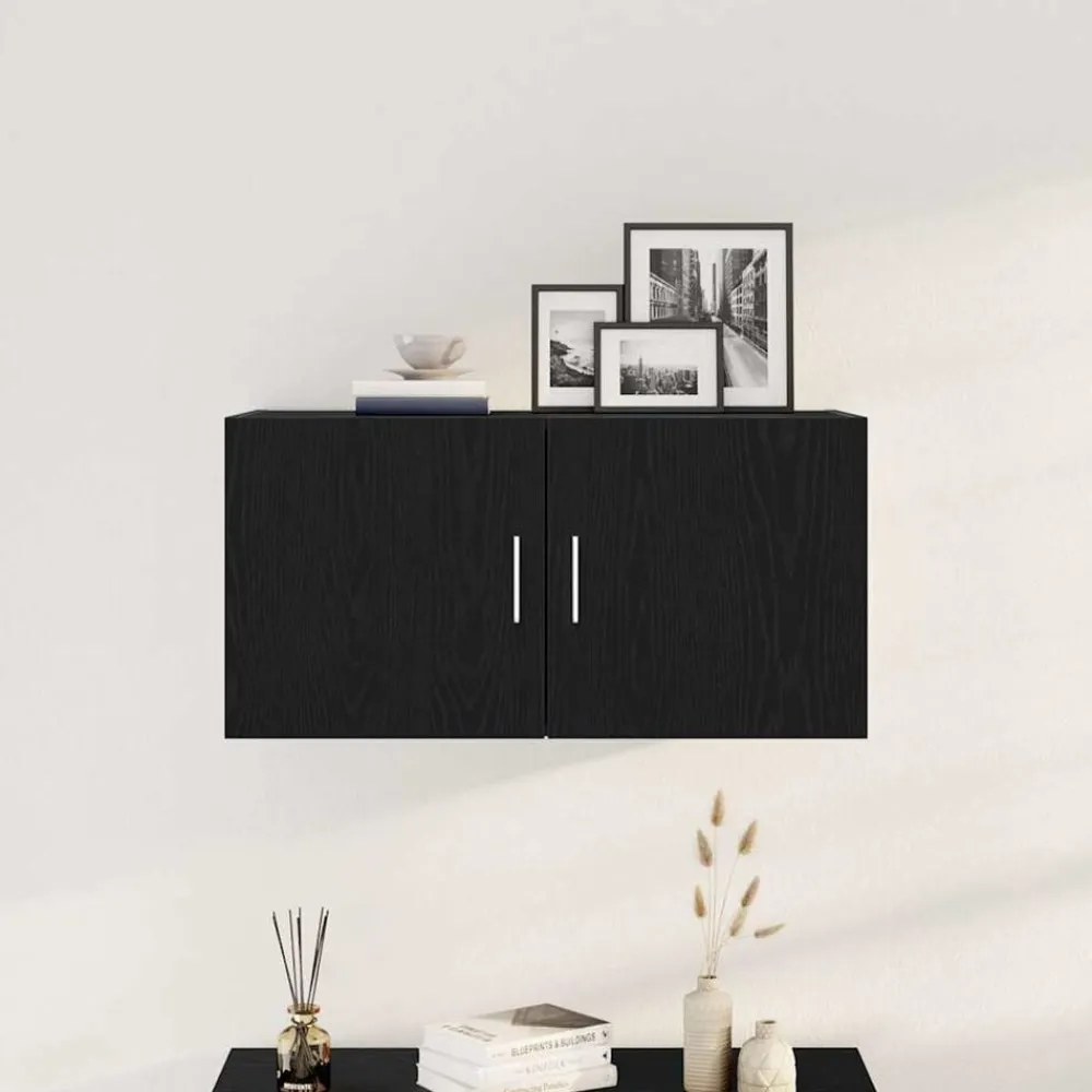 vidaXL Armario de pared de madera ingeniería 80x39x40 cm Roble negro Online