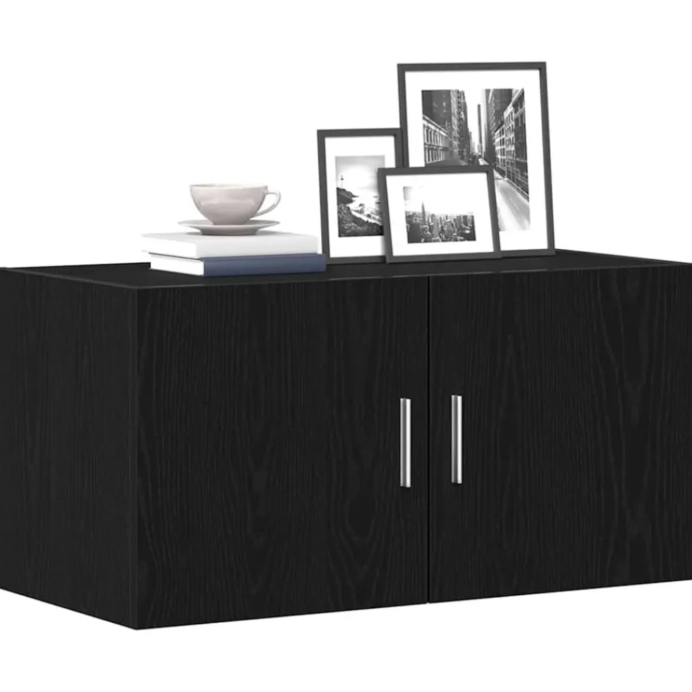 vidaXL Armario de pared de madera ingeniería 80x39x40 cm Roble negro Online