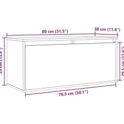 vidaXL Armario de pared de madera maciza de pino 80x30x35 cm Marrón Discount