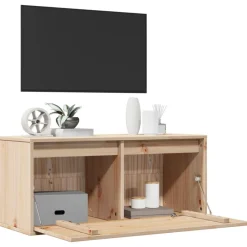 vidaXL Armario de pared de madera maciza de pino 80x30x35 cm Marrón Discount