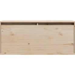 vidaXL Armario de pared de madera maciza de pino 80x30x35 cm Marrón Discount