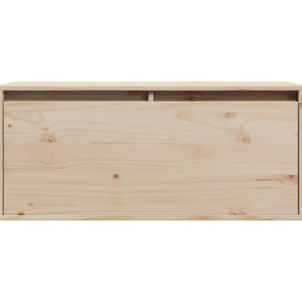 vidaXL Armario de pared de madera maciza de pino 80x30x35 cm Marrón Discount