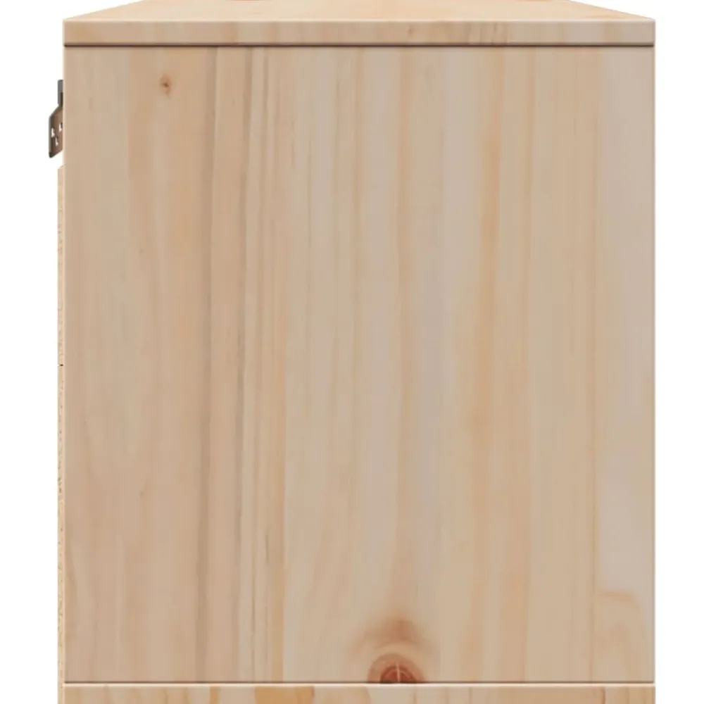 vidaXL Armario de pared de madera maciza de pino 80x30x35 cm Marrón Discount