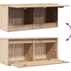 vidaXL Armario de pared de madera maciza de pino 80x30x35 cm Marrón Discount