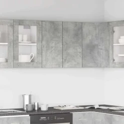 vidaXL Armarios Y Almacenamiento-Armario de pared de cocina madera de ingeniería gris hormigón