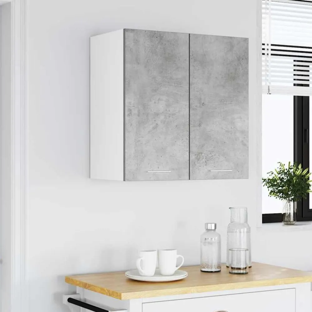 vidaXL Armarios Y Almacenamiento-Armario de pared de cocina madera de ingeniería gris hormigón