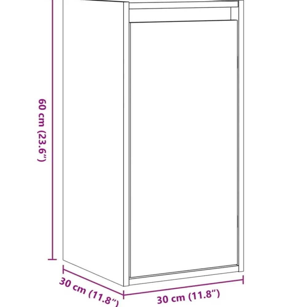 vidaXL Estanterías-Armario de pared madera maciza de pino marrón miel 30x30x60 cm