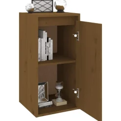 vidaXL Estanterías-Armario de pared madera maciza de pino marrón miel 30x30x60 cm