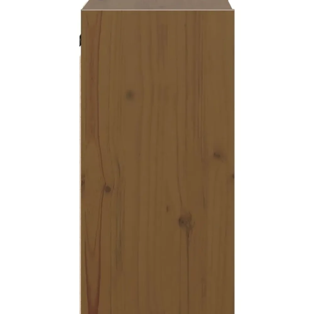 vidaXL Estanterías-Armario de pared madera maciza de pino marrón miel 30x30x60 cm