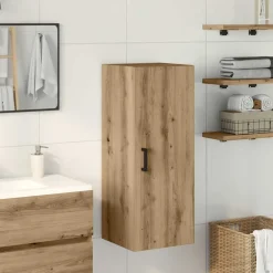 vidaXL Armario de pared madera ingeniería artisian 34,5x34x90 cm Roble Hot