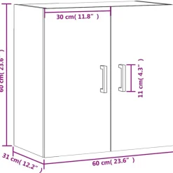 vidaXL Armario de pared madera de ingeniería 60x31x60 cm Blanco Sale