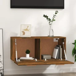 vidaXL Estanterías-Armario de pared madera ingeniería 80x35x36,5 cm