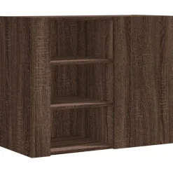 vidaXL Estanterías-Armario de pared madera de ingeniería marrón roble 75x35x60 cm
