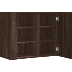 vidaXL Estanterías-Armario de pared madera de ingeniería marrón roble 75x35x60 cm