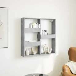 vidaXL Armario de pared madera ingeniería gris hormigón 80x15x80 cm Gris hormig&oacute;n Online
