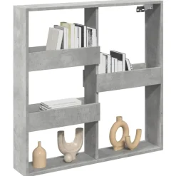 vidaXL Armario de pared madera ingeniería gris hormigón 80x15x80 cm Gris hormigón Online