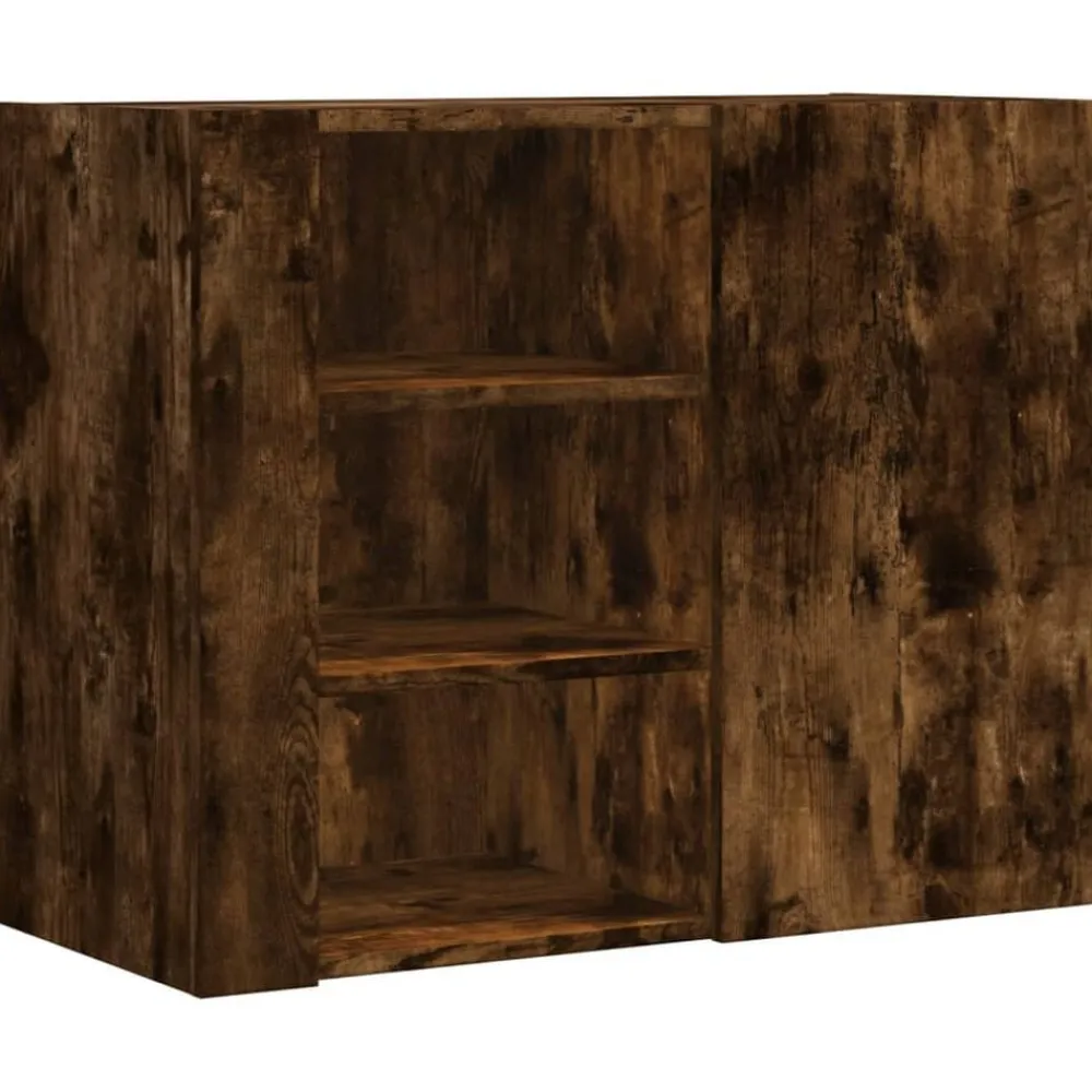 vidaXL Armario de pared madera de ingeniería 75x35x60 cm Roble ahumado Outlet
