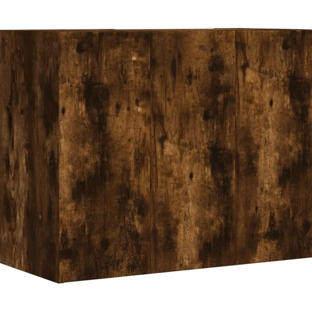 vidaXL Armario de pared madera de ingeniería 75x35x60 cm Roble ahumado Outlet