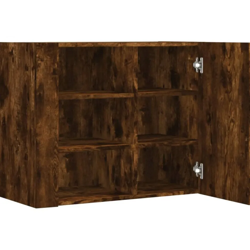 vidaXL Armario de pared madera de ingeniería 75x35x60 cm Roble ahumado Outlet