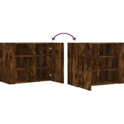 vidaXL Armario de pared madera de ingeniería 75x35x60 cm Roble ahumado Outlet