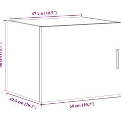 vidaXL Armarios Y Almacenamiento-Armario de pared madera ingeniería 50x42,5x40 cm