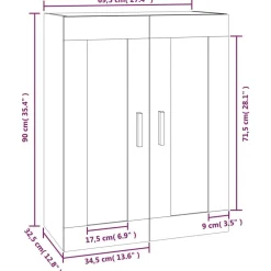 vidaXL Estanterías-Armario de pared madera ingeniería 69,5x32,5x90 cm