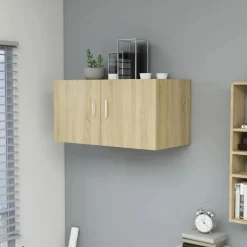 vidaXL Estanterías-Armario de pared madera ingeniería 80x39x40 cm
