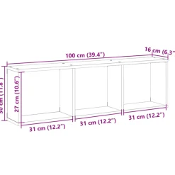 vidaXL Armario de pared madera ingeniería marrón roble 100x16x30 cm Marr&oacute;n roble Hot