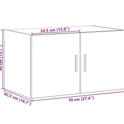 vidaXL Armarios Y Almacenamiento-Armario de pared madera ingeniería 70x42,5x40 cm