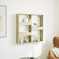 vidaXL Armario de pared madera de ingeniería 80x15x80 cm Roble Sonoma New