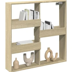 vidaXL Armario de pared madera de ingeniería 80x15x80 cm Roble Sonoma New