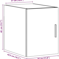 vidaXL Armario de pared madera ingeniería 30x42,5x40 cm Roble ahumado Sale