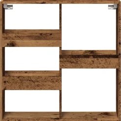 vidaXL Estanterías-Armario de pared madera ingeniería madera envejecida 80x15x80cm